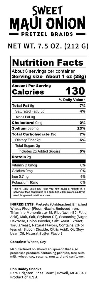 Pop Daddy Snacks - 7.5oz - Sweet Maui Onion