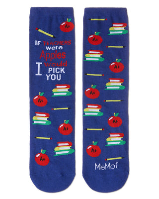 Memoi Socks - If Teachers Were Apples Greeting Card Socks