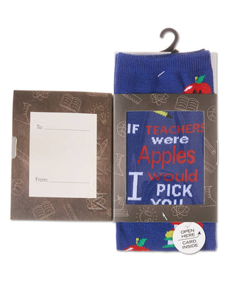 Memoi Socks - If Teachers Were Apples Greeting Card Socks