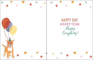 Birthday Greeting Card - 3 Dogs & Balloons