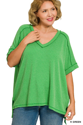 Lolly Green Ribbed Tee