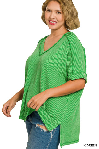 Lolly Green Ribbed Tee