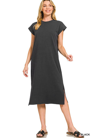 Barton Midi T-Shirt Dress Black