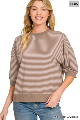 Jentry Striped Top Ash Mocha/Mocha