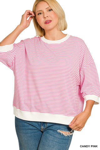 Jentry Striped Top Pink