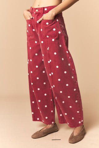 Larin Polka Dot Barrel Jeans