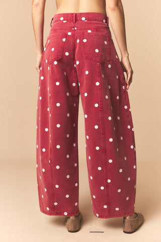 Larin Polka Dot Barrel Jeans