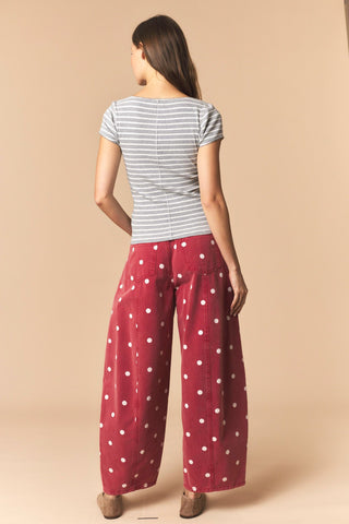 Larin Polka Dot Barrel Jeans