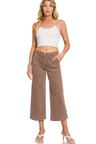 Knox Brown Wide Leg Crop