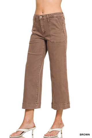 Knox Brown Wide Leg Crop