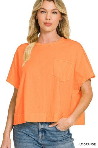 Dana Boxy Pocket Tee in Orange