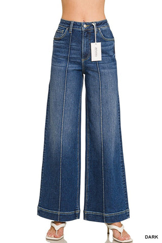 Meghan Pintuck Wide Leg Jean