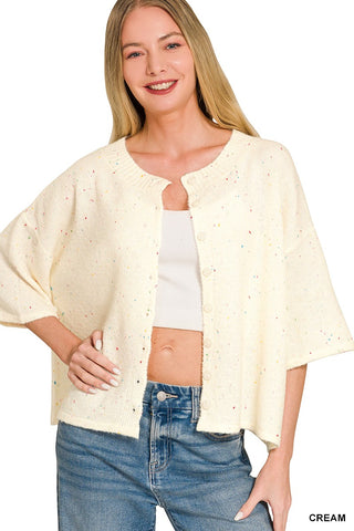 Lala Cardigan Cream Funfetti