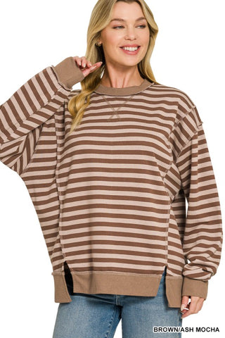 Jemma Striped Pullover Brown