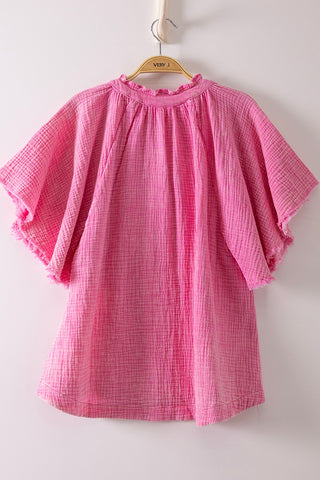 Demi Pink Gauze Top