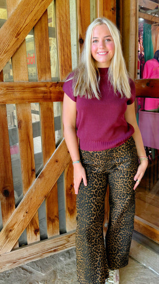 Trinity Maroon Mock Neck Sweater
