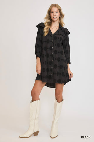 Reena Black Dot Dress