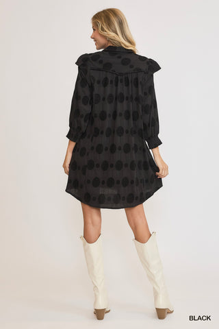 Reena Black Dot Dress