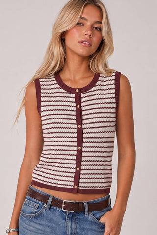 Adri Striped Maroon Top