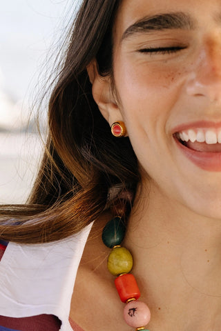 ND Sculpted Coral Porcelain Studs