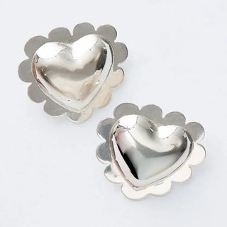 ND Puffy Scalloped Heart Earrings