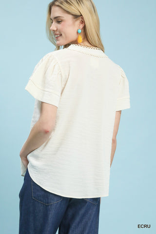 Sadie Loop Trim Blouse Cream