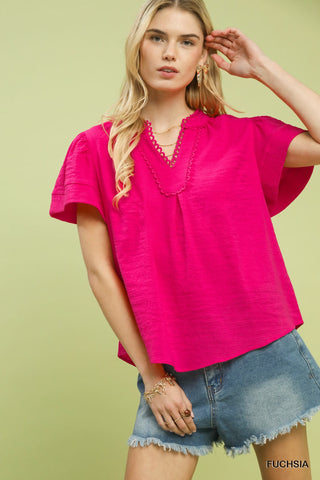 Sadie Loop Trim Blouse Pink
