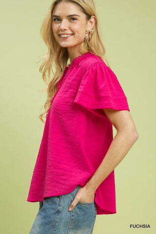 Sadie Loop Trim Blouse Pink