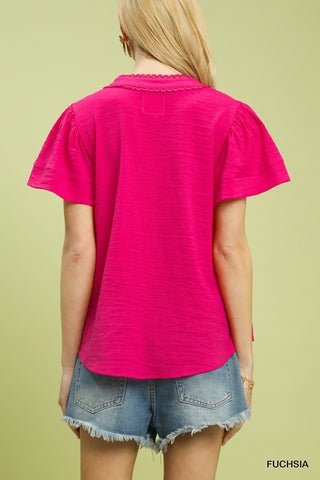 Sadie Loop Trim Blouse Pink