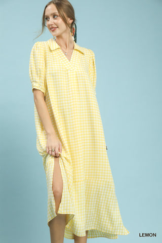 Ava Gingham Midi Dress