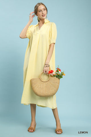 Ava Gingham Midi Dress