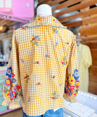 Lyric Check Garden Ivy Jane Top