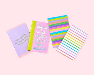 Taylor Elliot Mini Notebook Set - Neon + Foil - 4 Piece Set