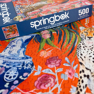 Springbok 500 piece puzzle - Cheetah and Ginger Jar