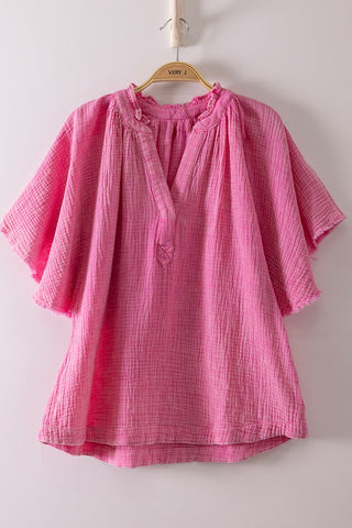 Demi Pink Gauze Top