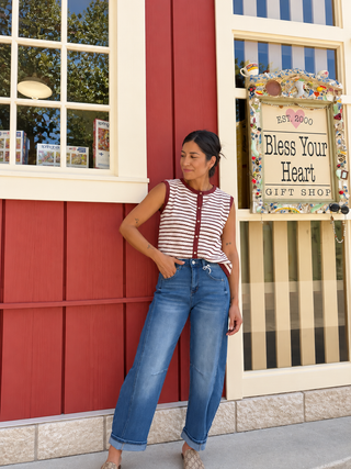 Adri Striped Maroon Top