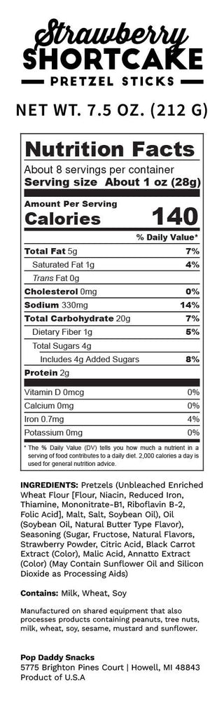 Pop Daddy Snacks - 7.5oz - Strawberry Shortcake