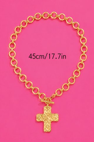 Hammered Cross Necklace