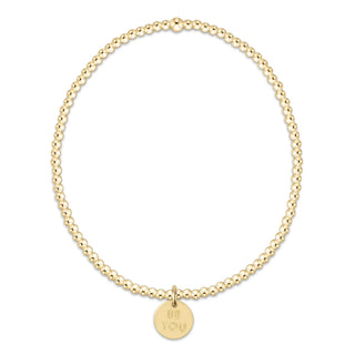 enewton classic gold 2mm bead bracelet - be you. small gold word disc