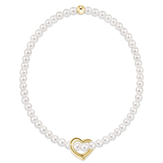 enewton extends classic pearl 3mm bracelet - love gold charm