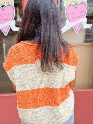 Georgia Sleeveless Sweater Coral