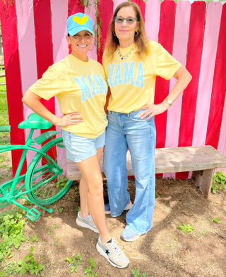 Mama Polka Dot Varsity Tee