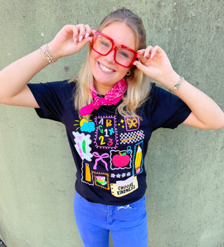 Bright Teacher Collage Tee