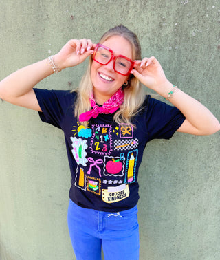 Bright Teacher Collage Tee