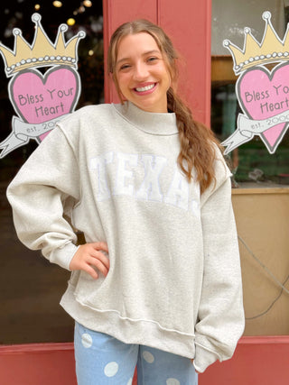 Texas Embroidered Mock Neck