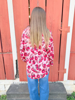 Tomato Print Camp Shirt
