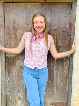 Pink Quilted Ivy Jane Vest