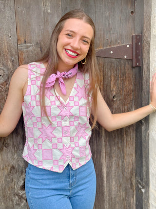 Pink Quilted Ivy Jane Vest