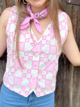 Pink Quilted Ivy Jane Vest