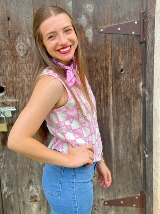 Pink Quilted Ivy Jane Vest